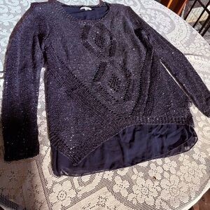 Navy Blue Asymmetrical Sweater